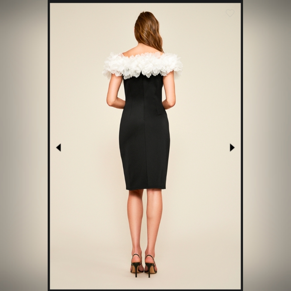💘 Tadashi Shoji Karelo Ruffled Crepe Dress - Picture 2 of 8